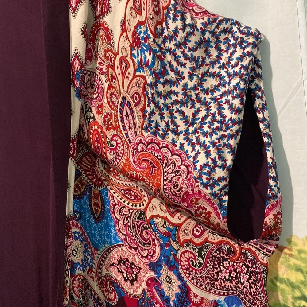 Chico’s patchwork multi print sleeveless cape - Picture 5 of 9